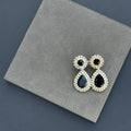Handcrafted Midnight Teardrop Earrings in Black and Gold featuring . pure gold plated finish.